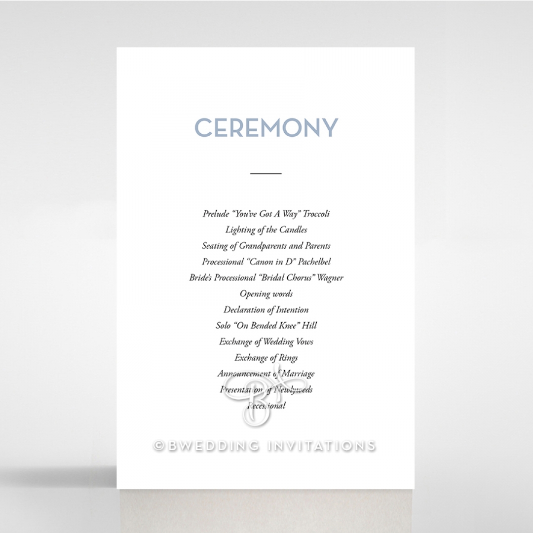 Silver Chic Charm Paper wedding order of service invitation card design