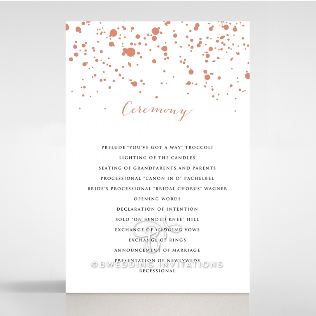 Star Dust wedding order of service invitation