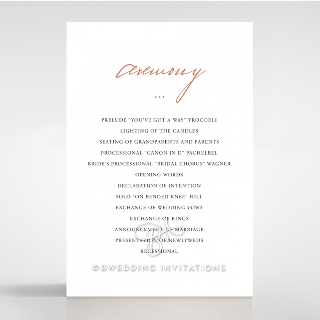 Sunburst wedding stationery order of service card design