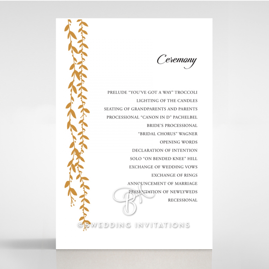 Unbroken Romance order of service ceremony stationery invite card