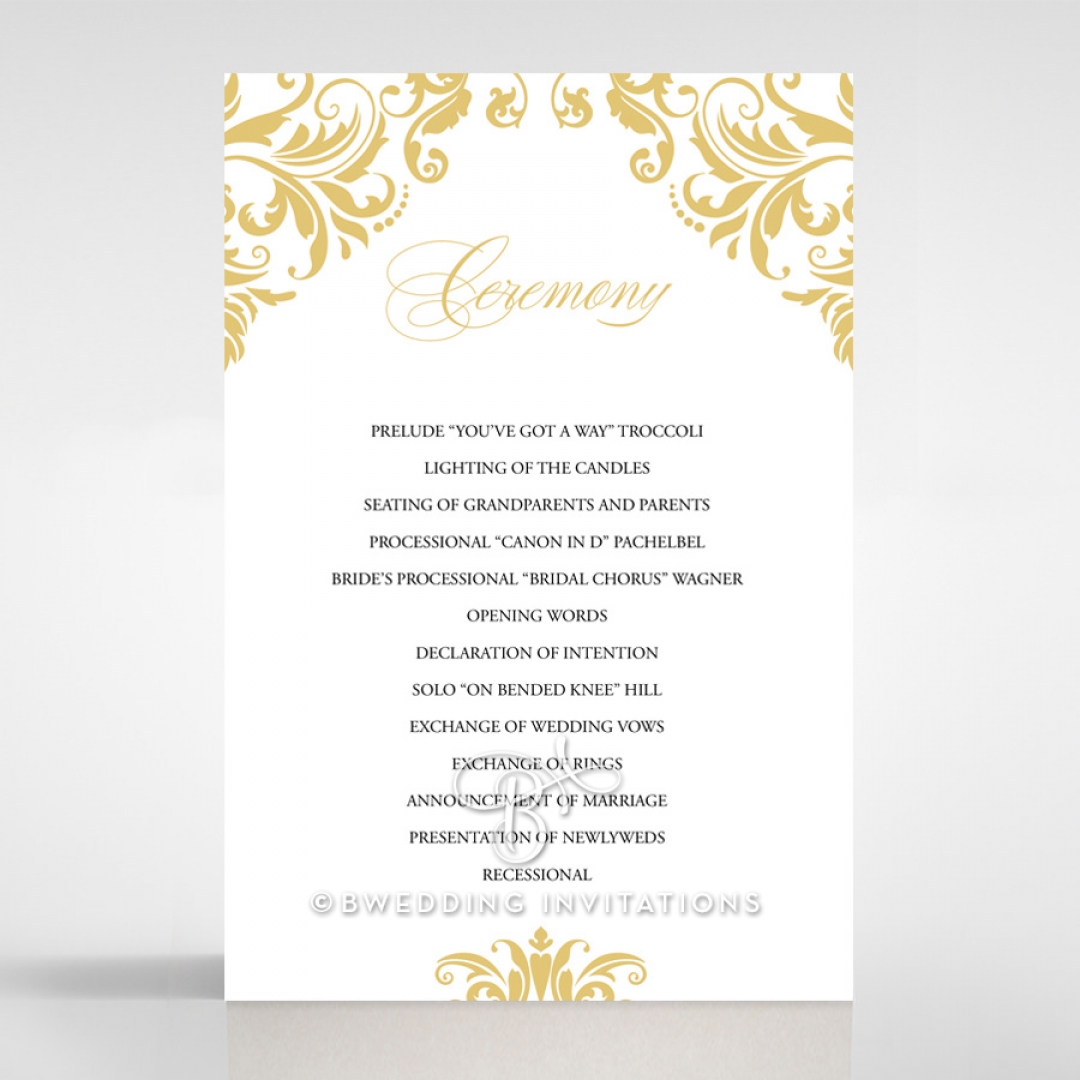 Victorian Extravagance order of service wedding card design