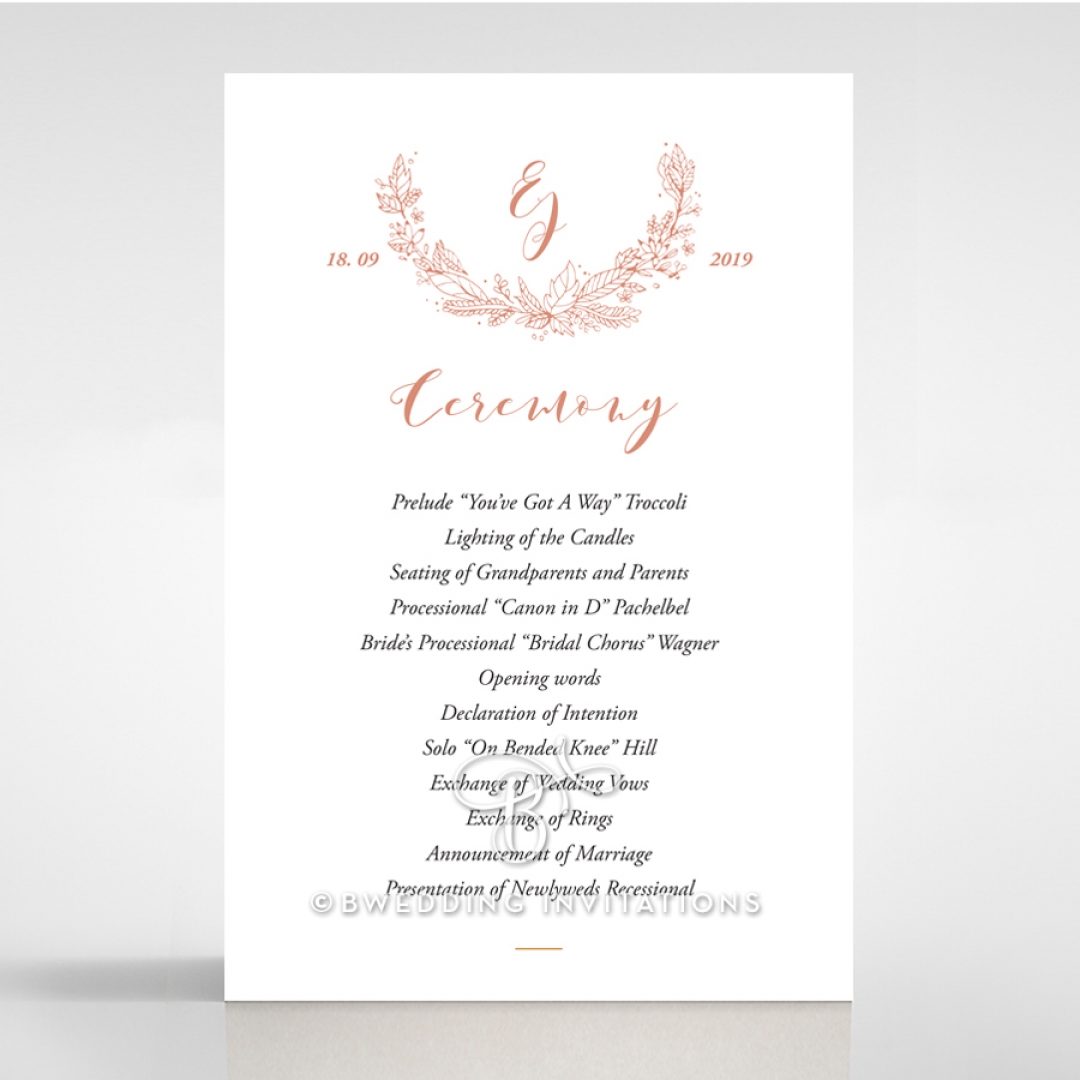 Whimsical Garland order of service stationery card