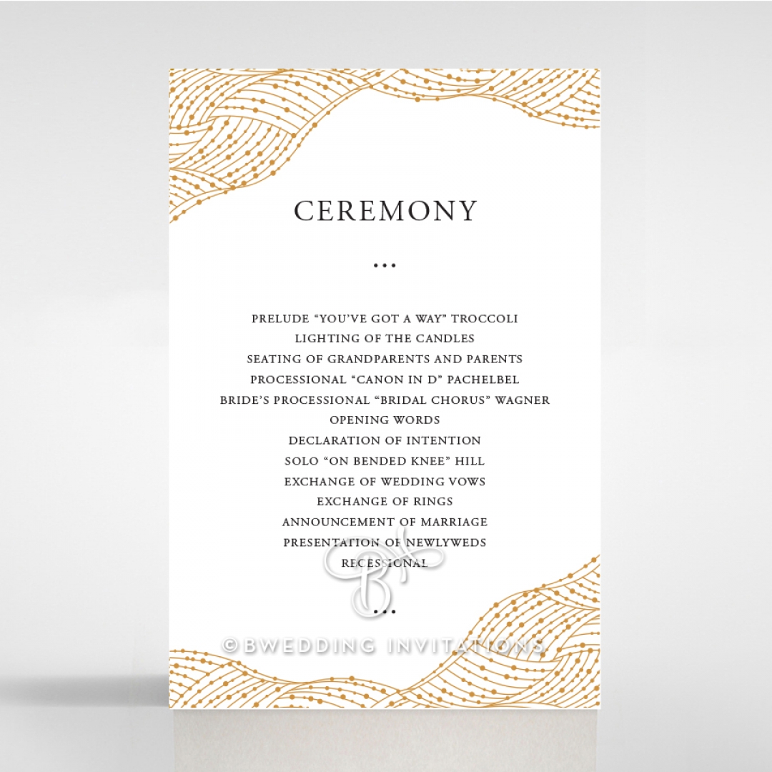 Woven Love Letterpress order of service ceremony stationery invite card