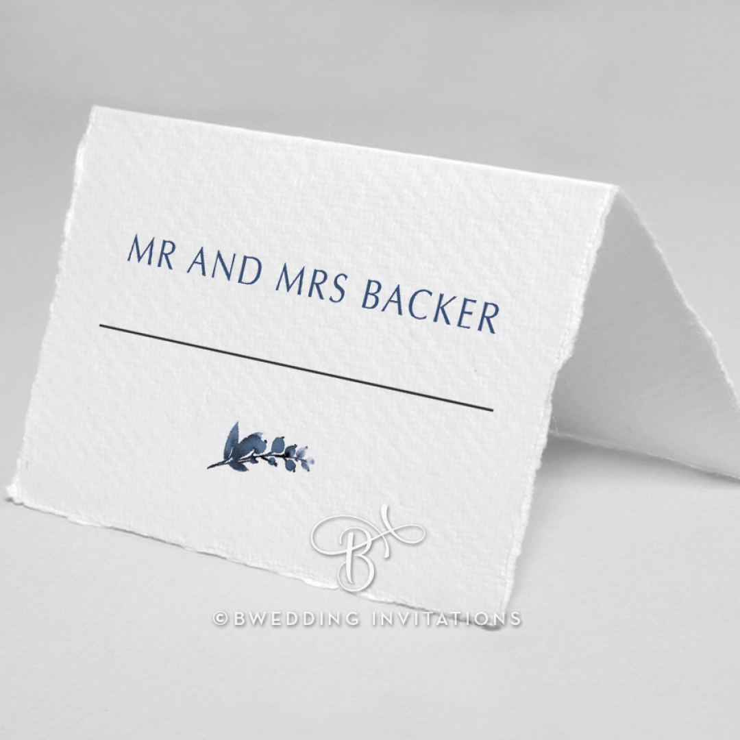 Blissful Union place card stationery design