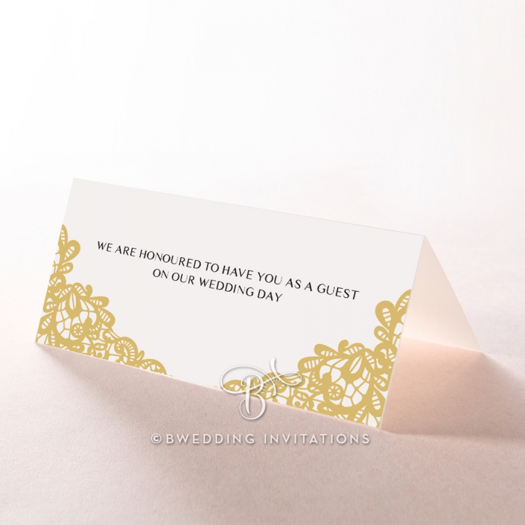 Charming Lace Frame wedding stationery place card design