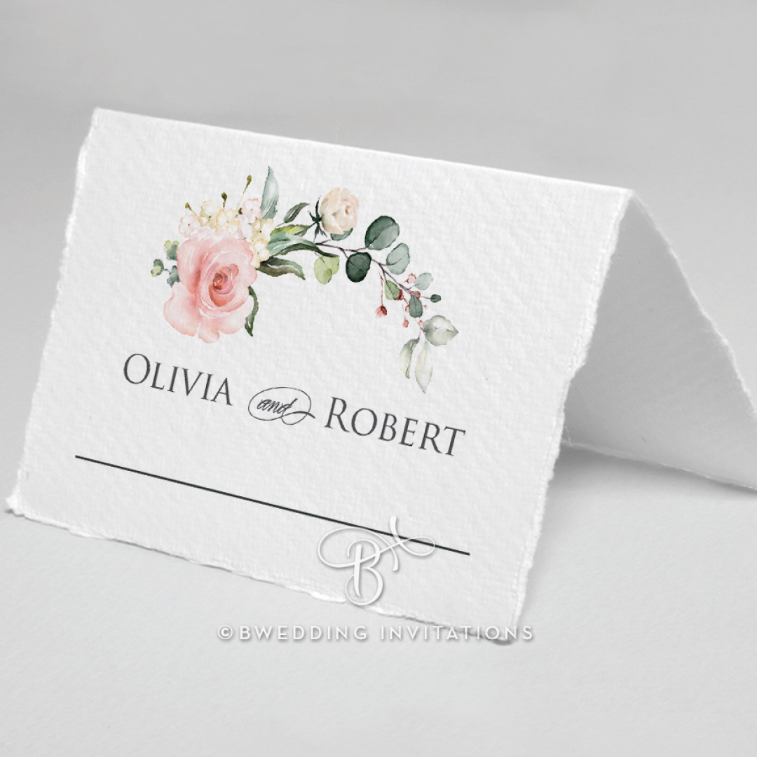 Garden Party wedding reception table place card stationery