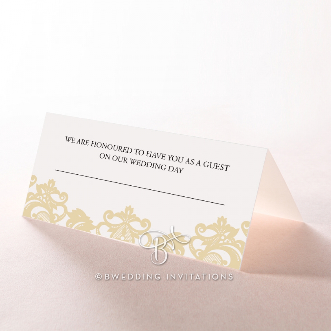 Golden Baroque Pocket reception place card design