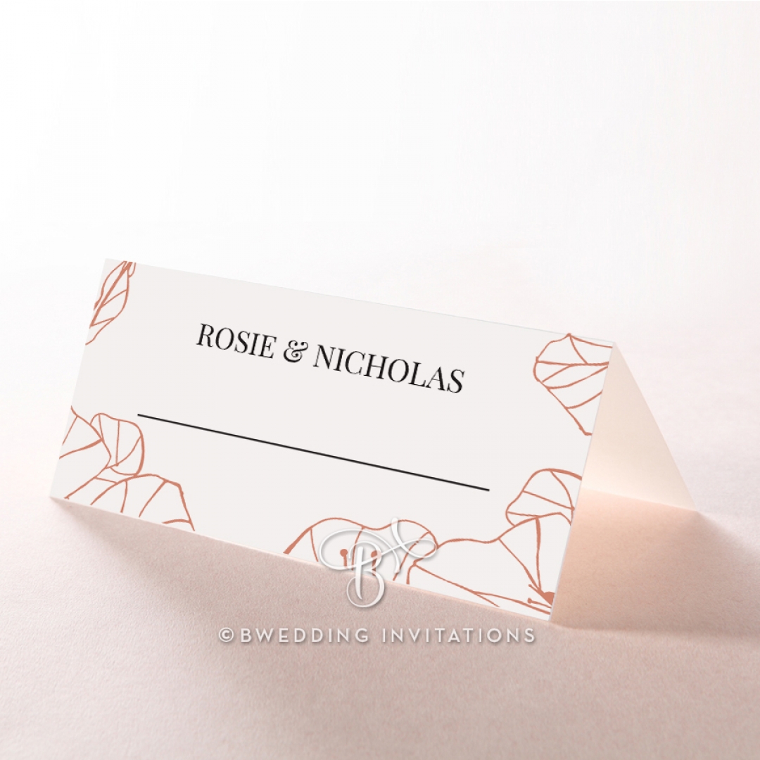 Grand Flora wedding venue place card stationery design