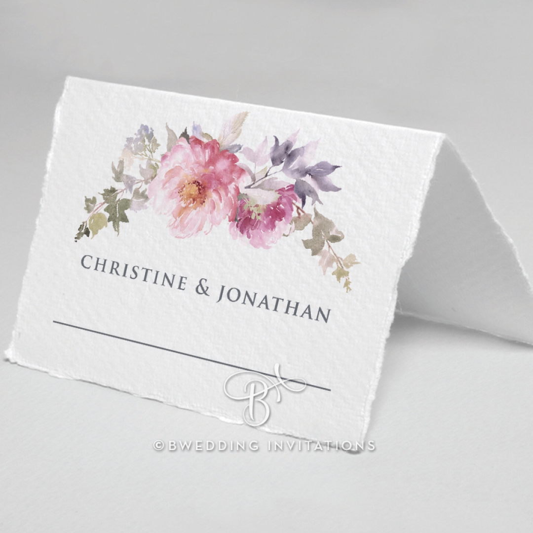 Happily Ever After wedding reception table place card stationery design