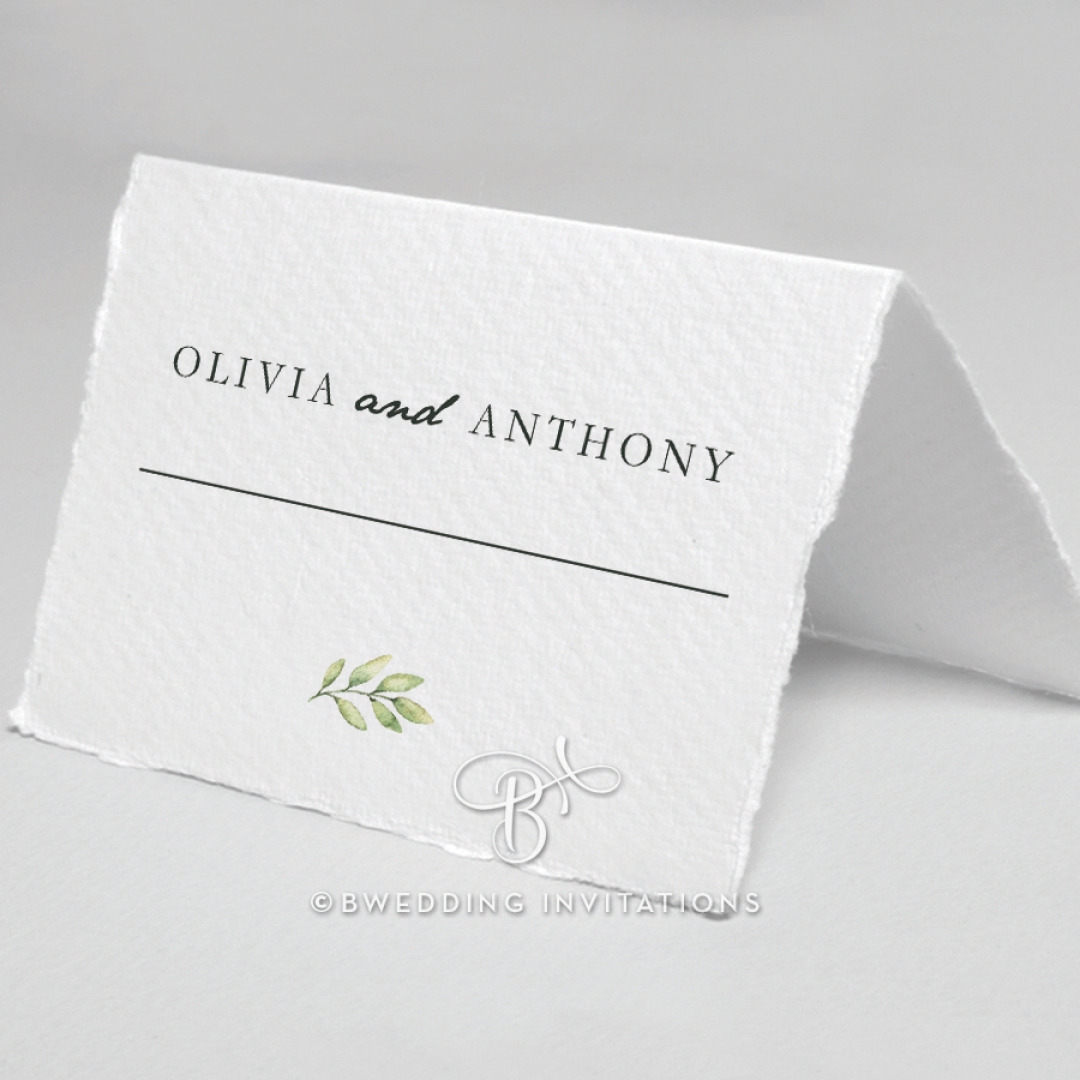 Olive Leaves wedding venue table place card stationery item