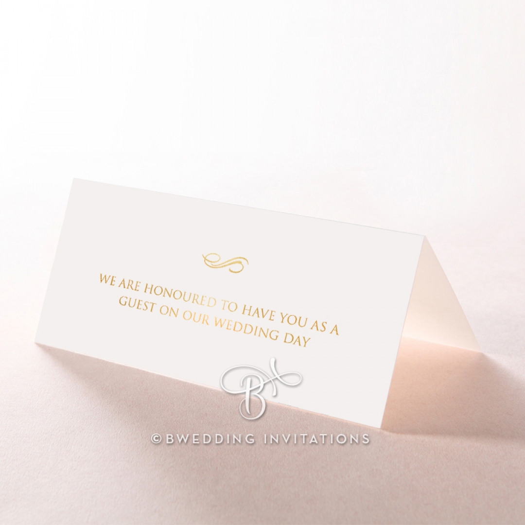 Quilted Letterpress Elegance with foil reception place card stationery