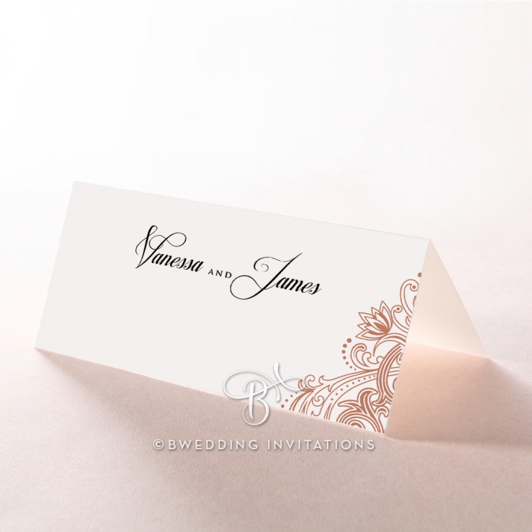 Royal Embrace reception table place card design