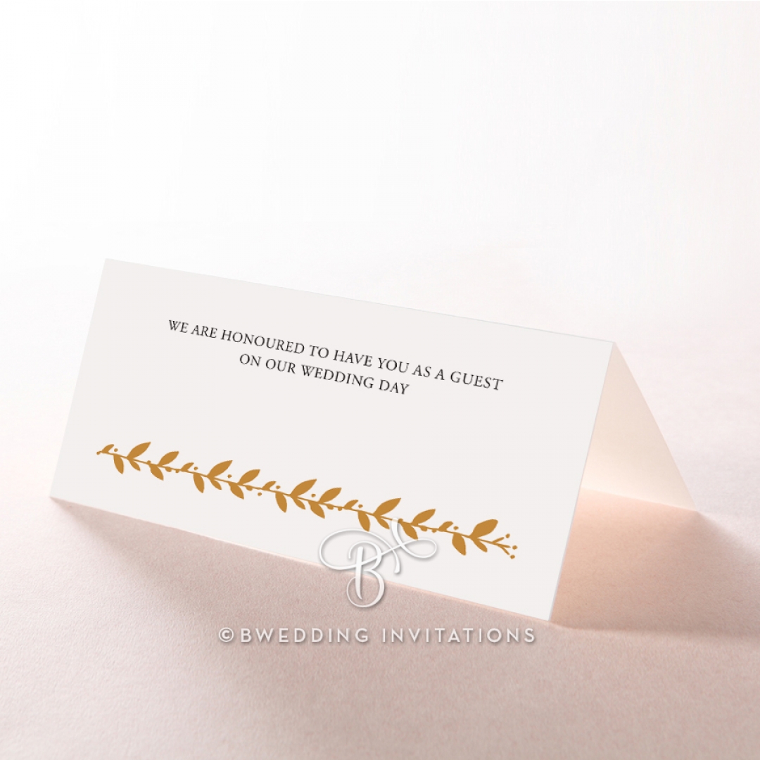 Unbroken Romance wedding venue table place card stationery design