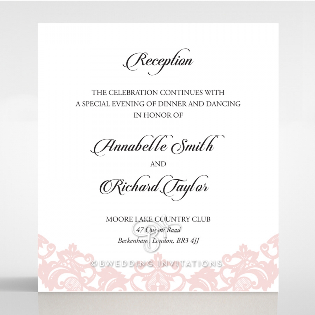 Baroque Pocket reception wedding card