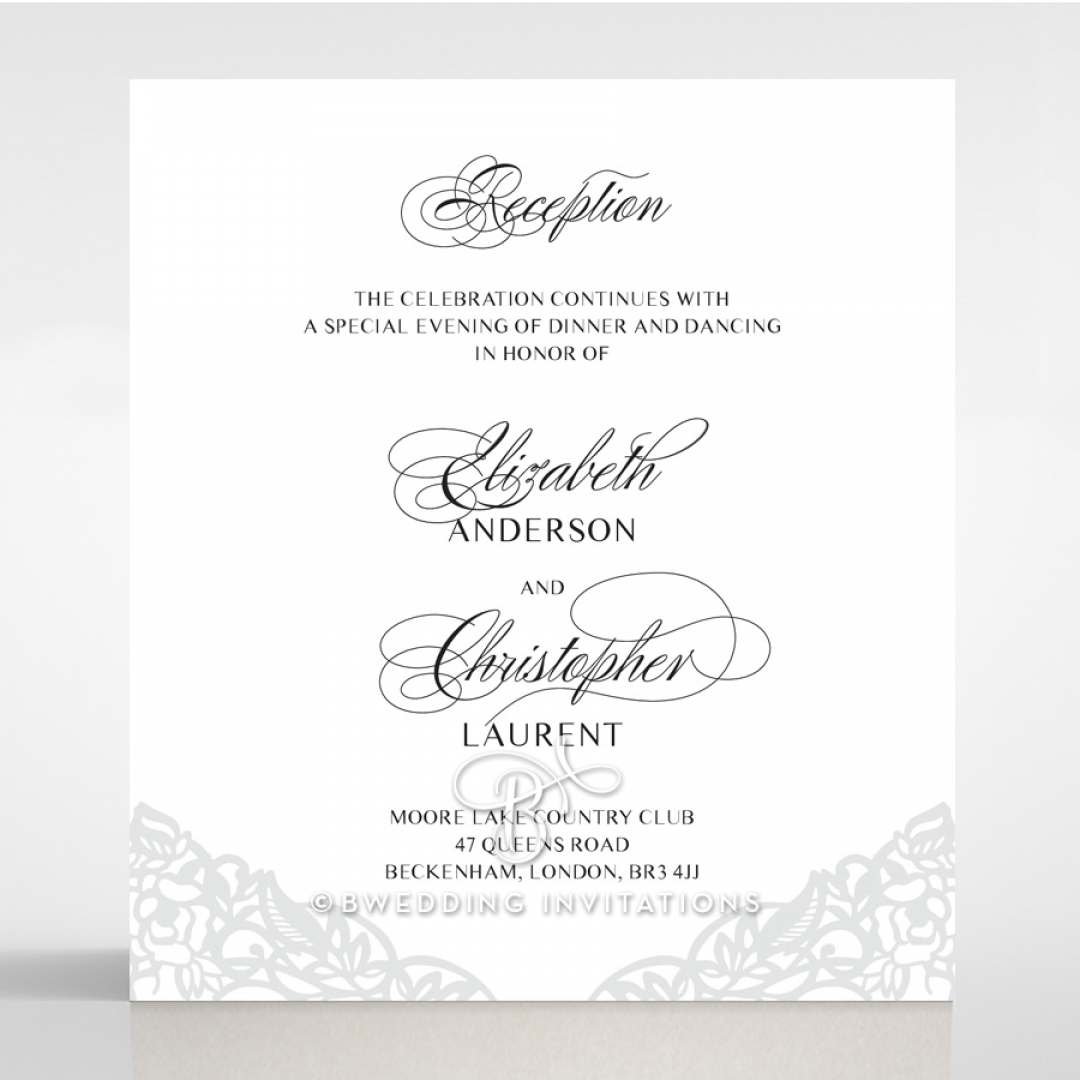 Black Floral Lux reception invite card