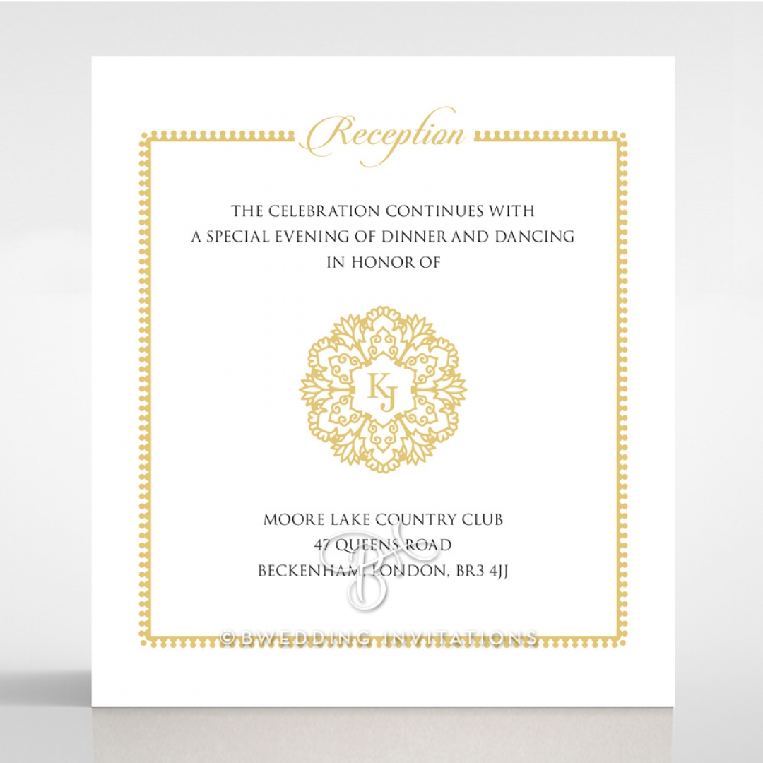 Blooming Charm reception wedding invite card