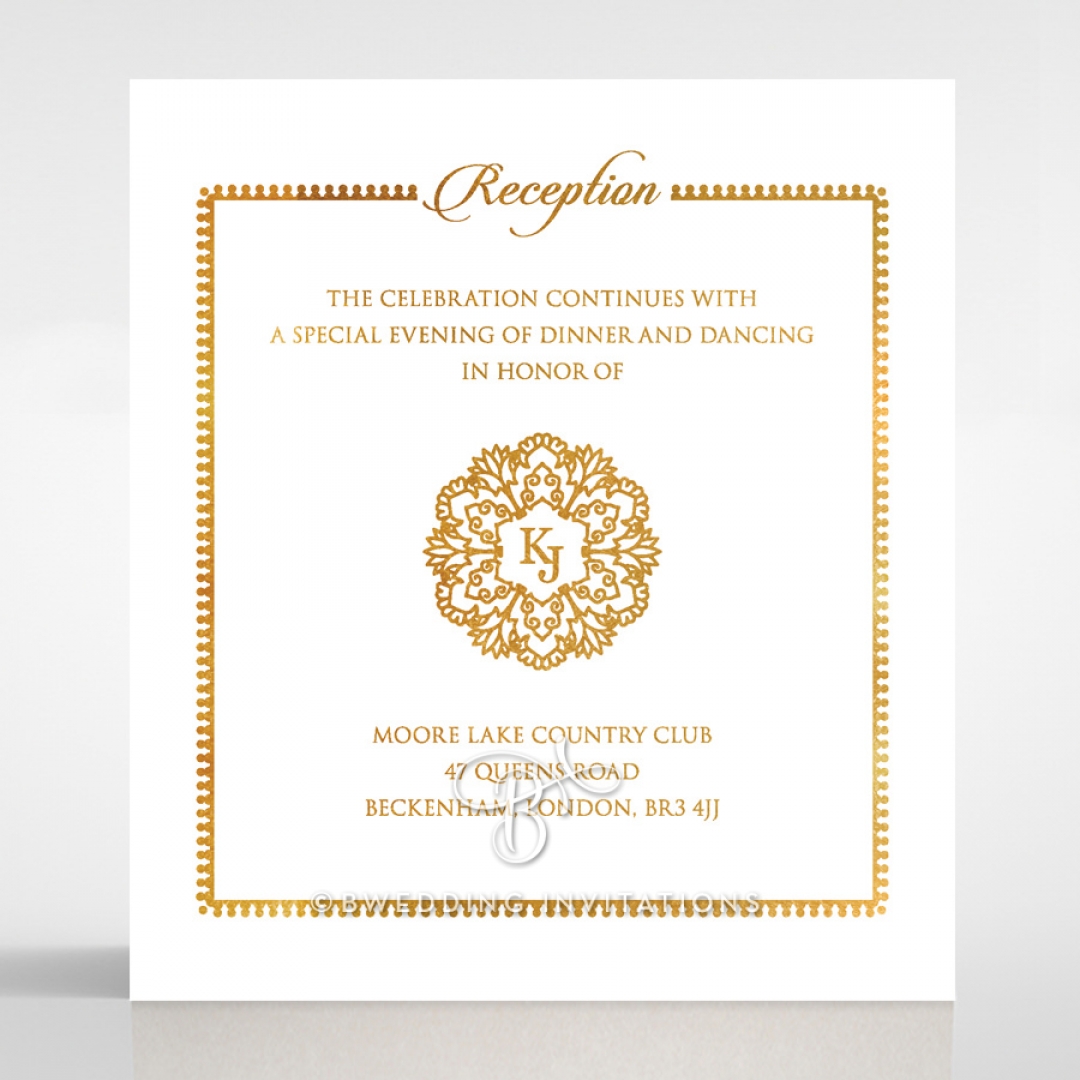 Blooming Charm with Foil reception wedding card design