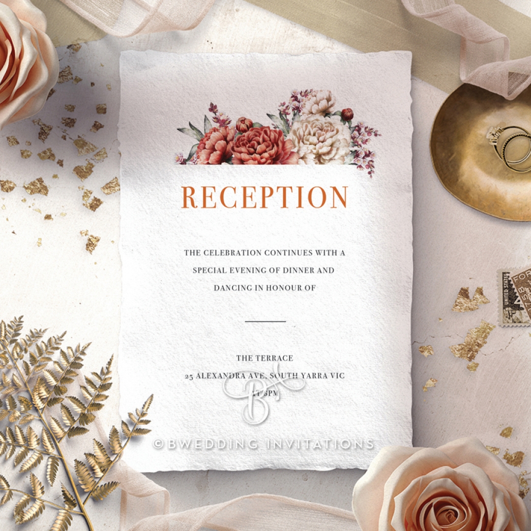 Blossoming Love reception enclosure card design