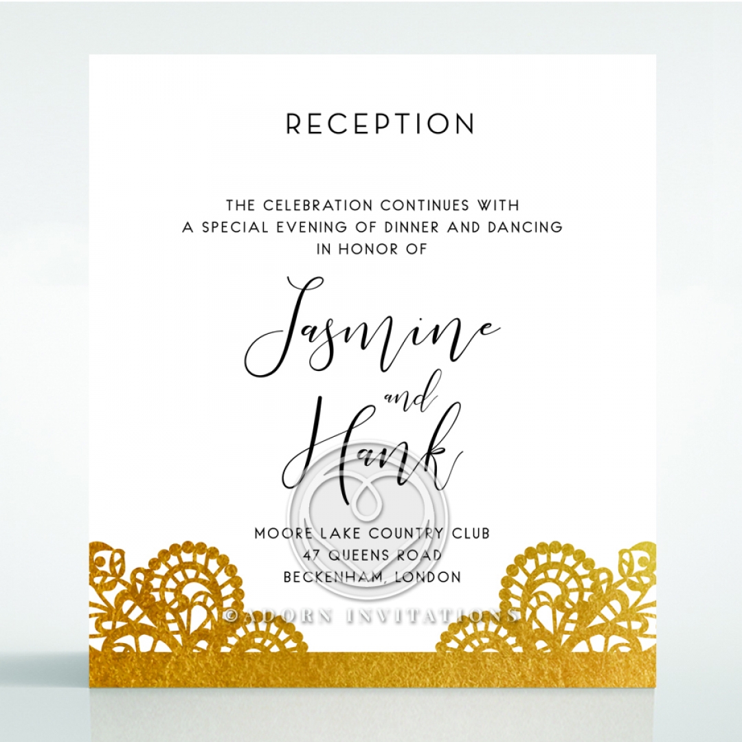 Breathtaking Baroque Foil Laser Cut reception invite card design