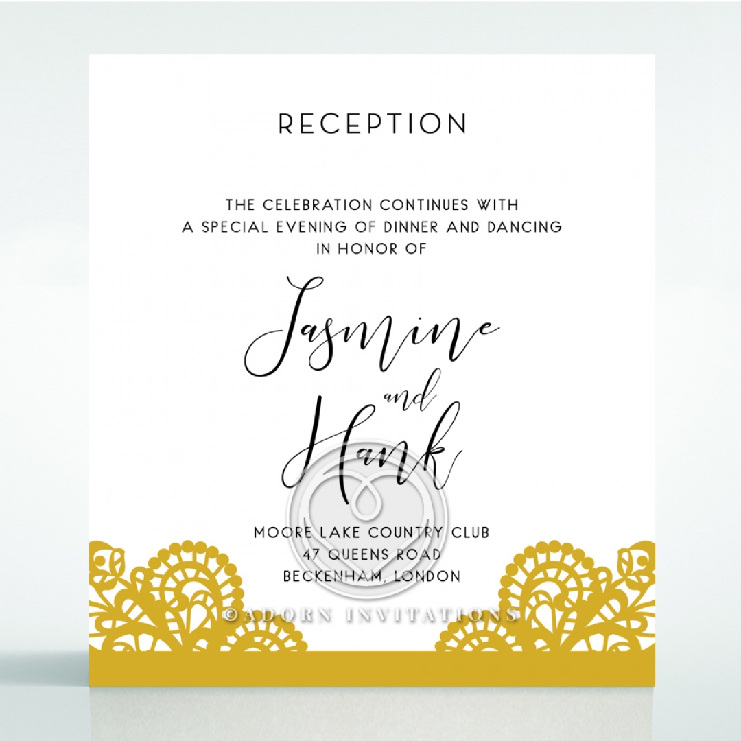 Breathtaking Baroque Foil Laser Cut reception wedding card