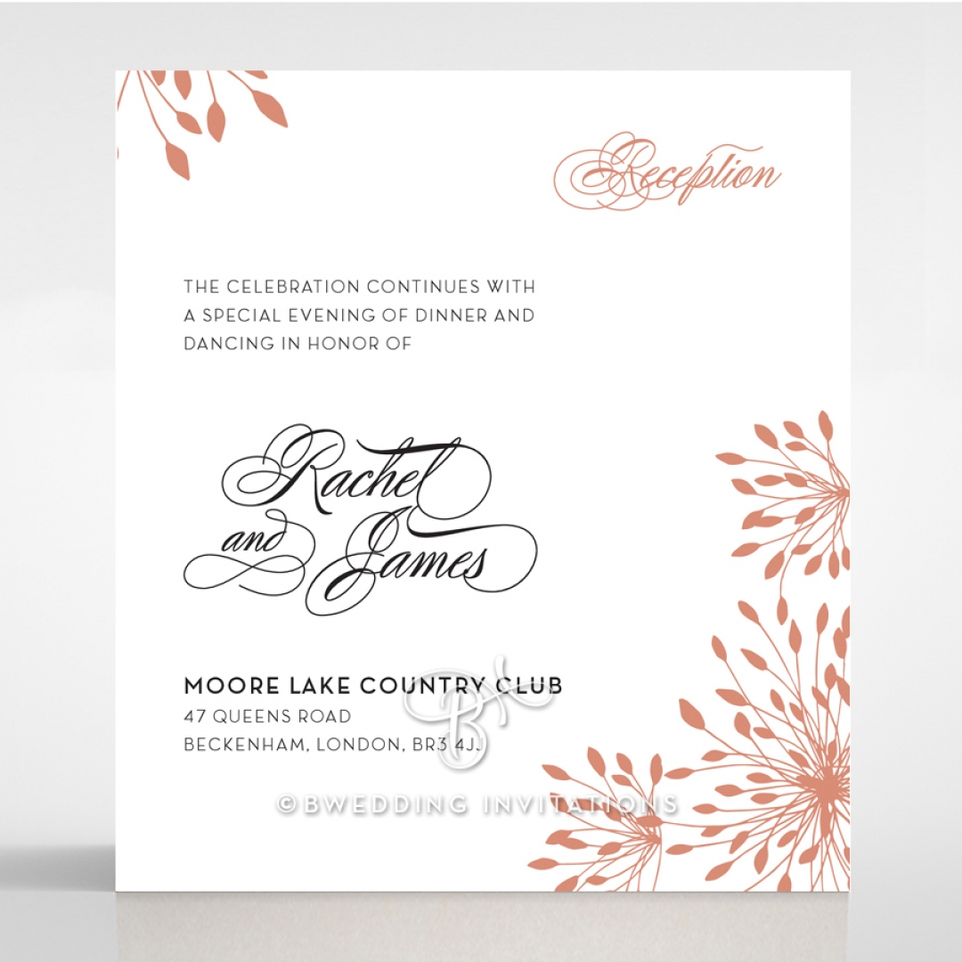 Bursting Bloom wedding stationery reception invitation card