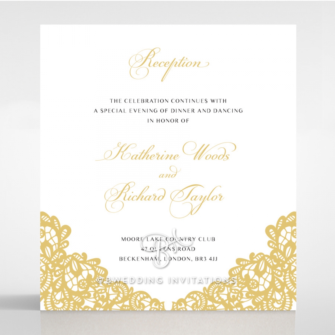 Charming Lace Frame reception enclosure stationery card