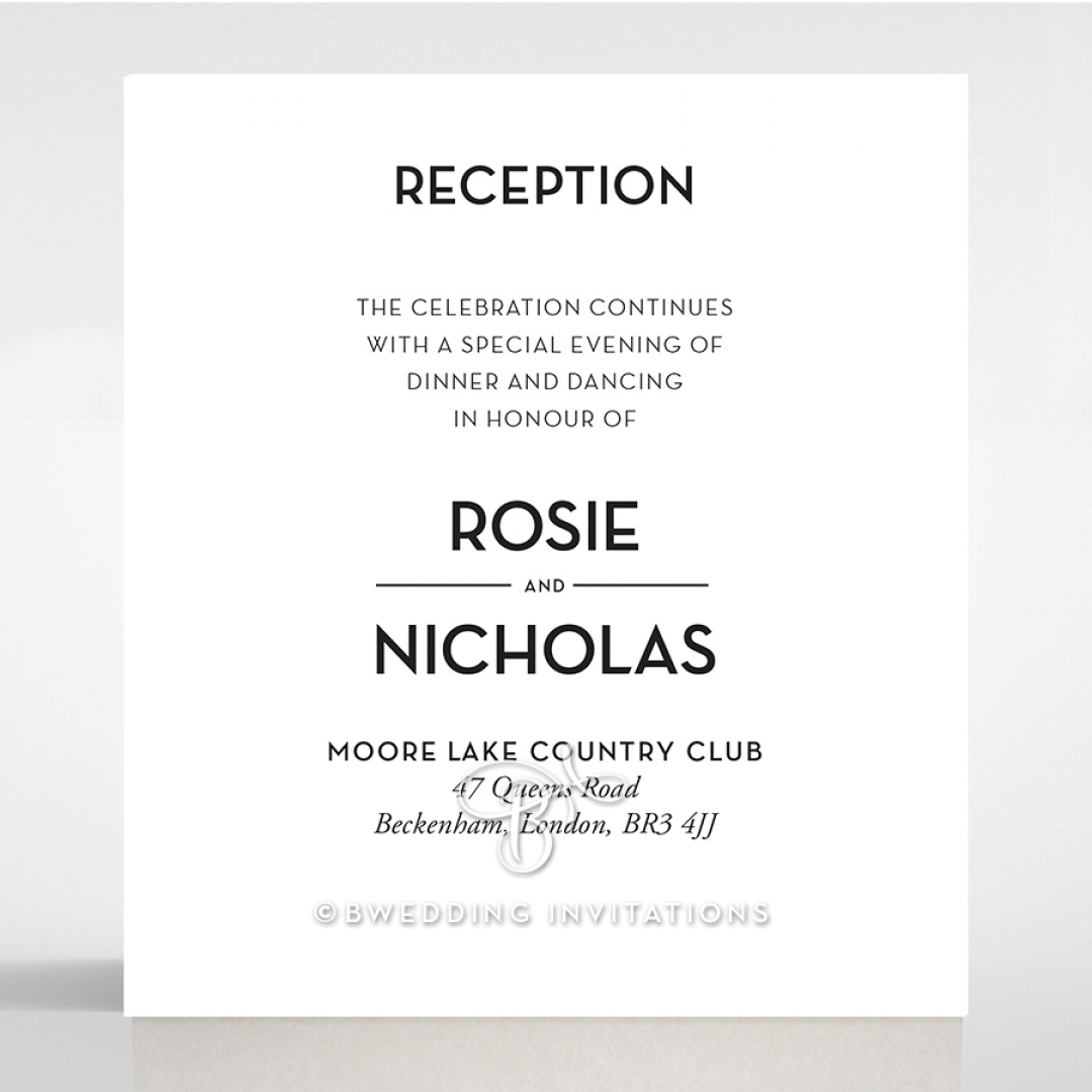 Clear Chic Charm Paper reception wedding invite card