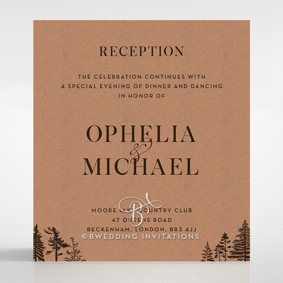 Delightful Forest Romance reception enclosure stationery invite card