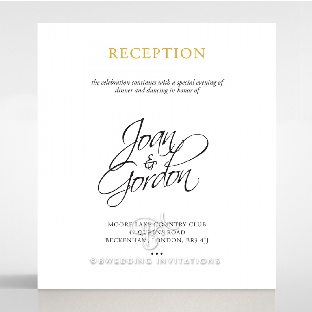 Diamond Drapery wedding reception enclosure invite card