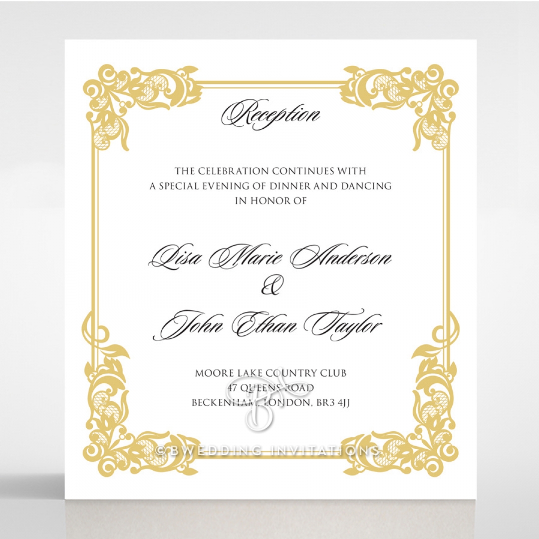 Divine Damask reception wedding invite card design