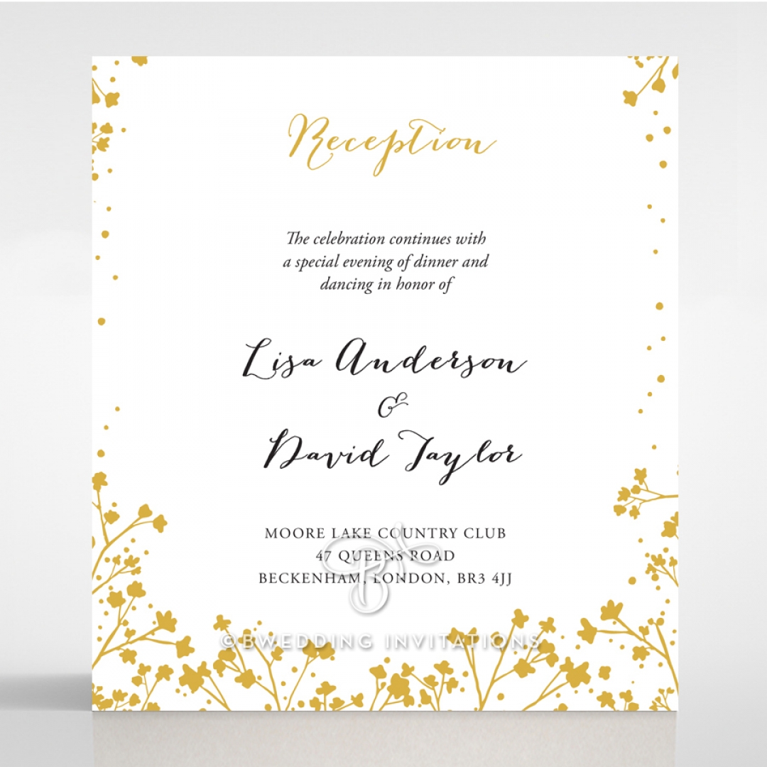 Embracing Bloom reception invite card