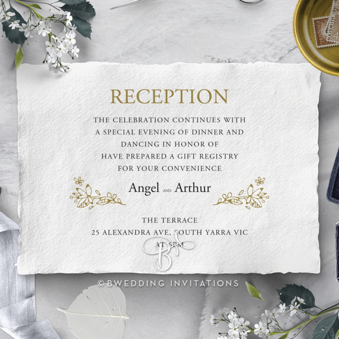 Enchanted Wreath wedding stationery reception card design