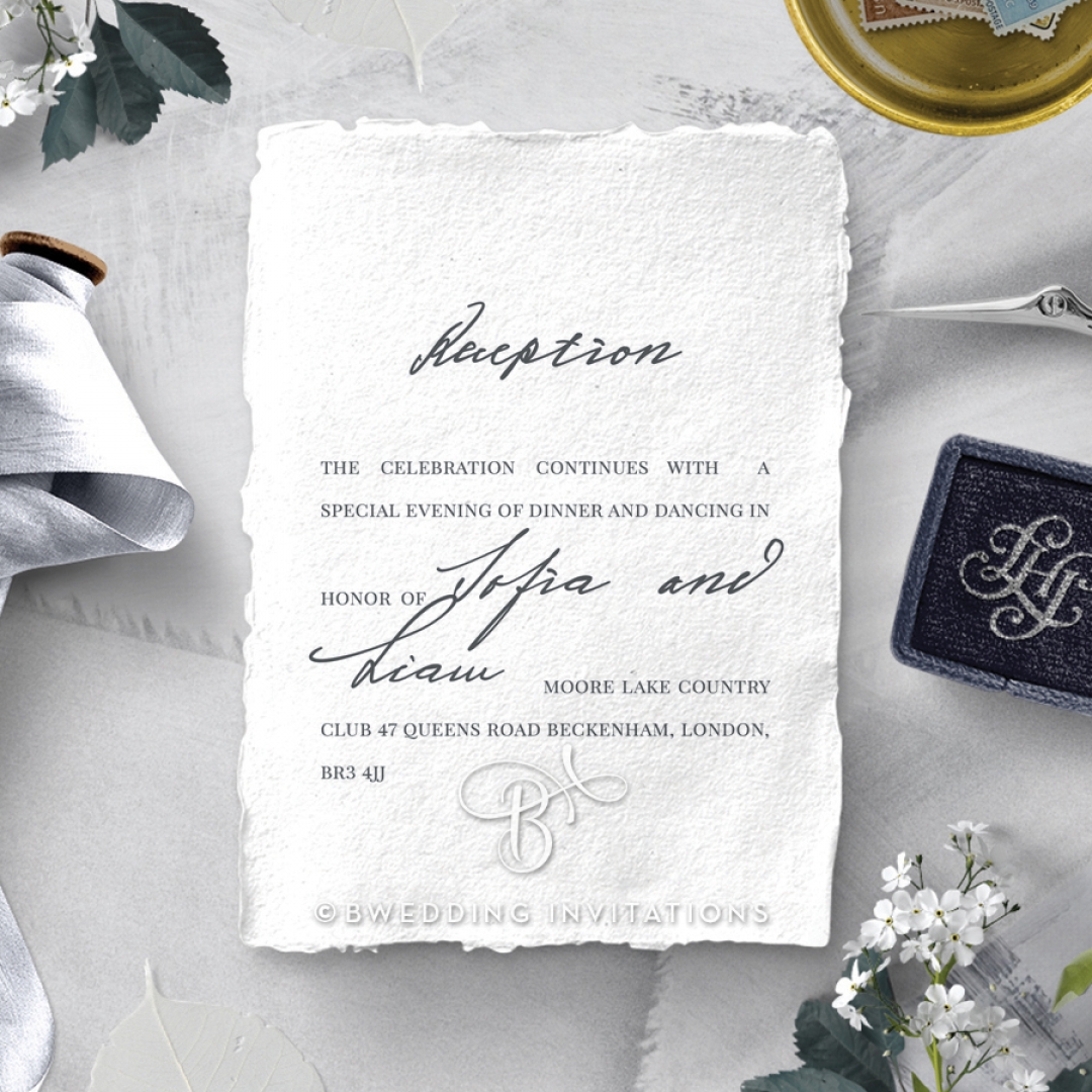 Everlasting Devotion wedding stationery reception invitation card design