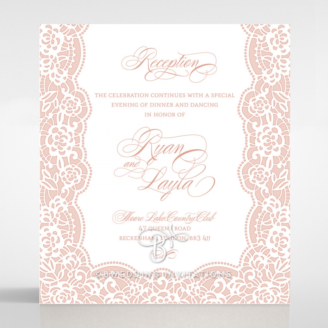 Floral Lace with Foil reception wedding invite card design