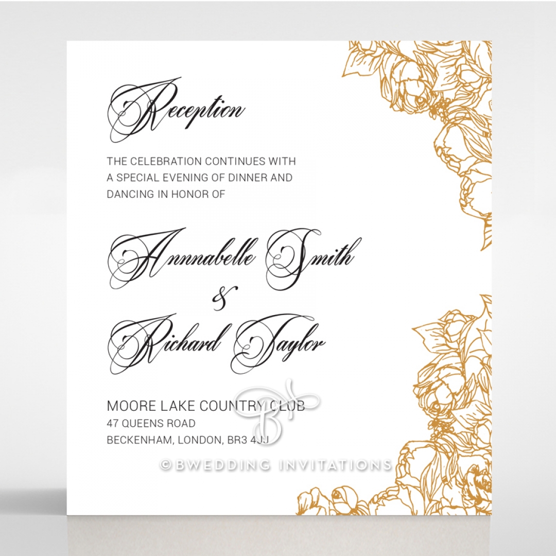 Flourishing Garden Frame reception invitation card