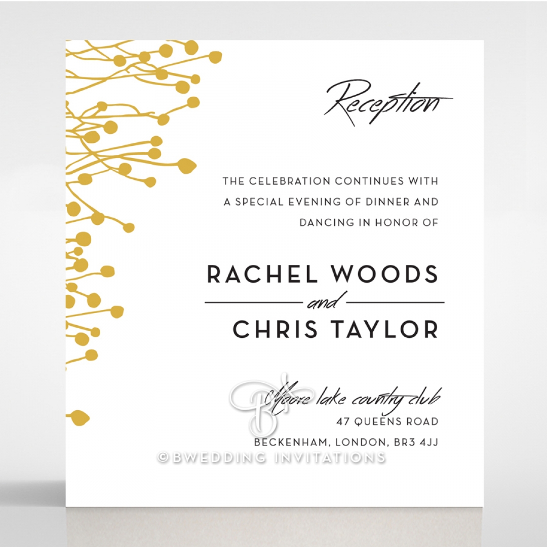 Flourishing Romance reception invite