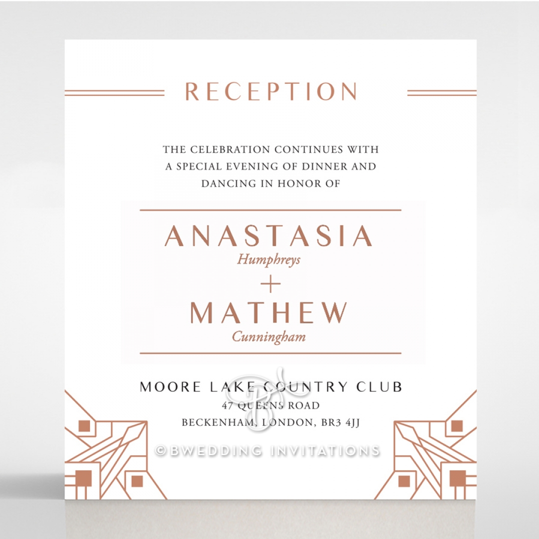 Gatsby Glamour wedding reception card