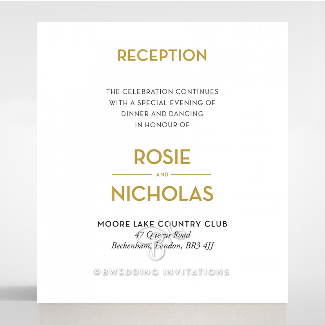 Gold Chic Charm Paper reception enclosure card design