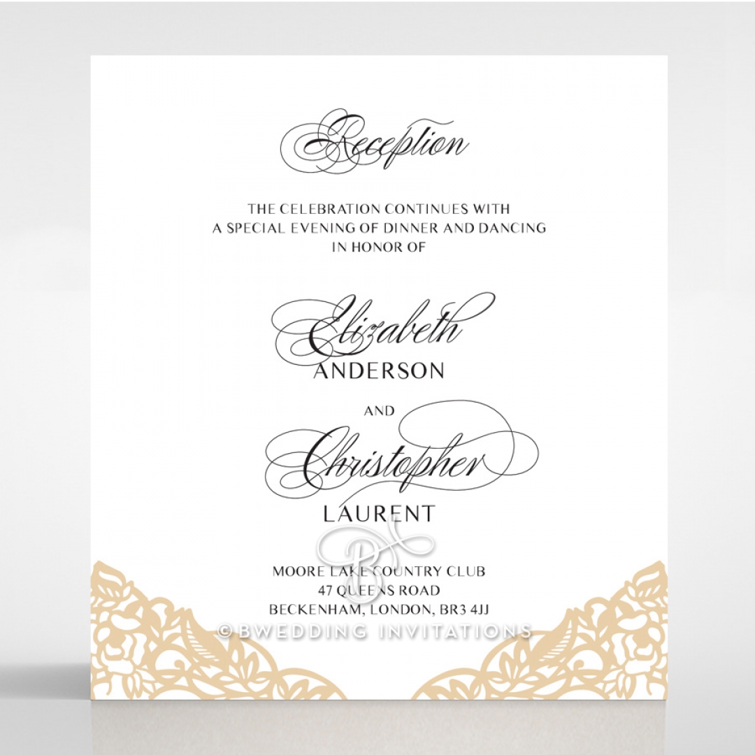 Golden Floral Lux reception invite