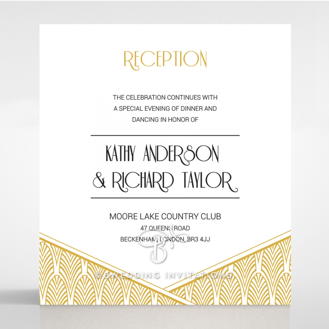 Jeweled Ikat wedding stationery reception enclosure invite card