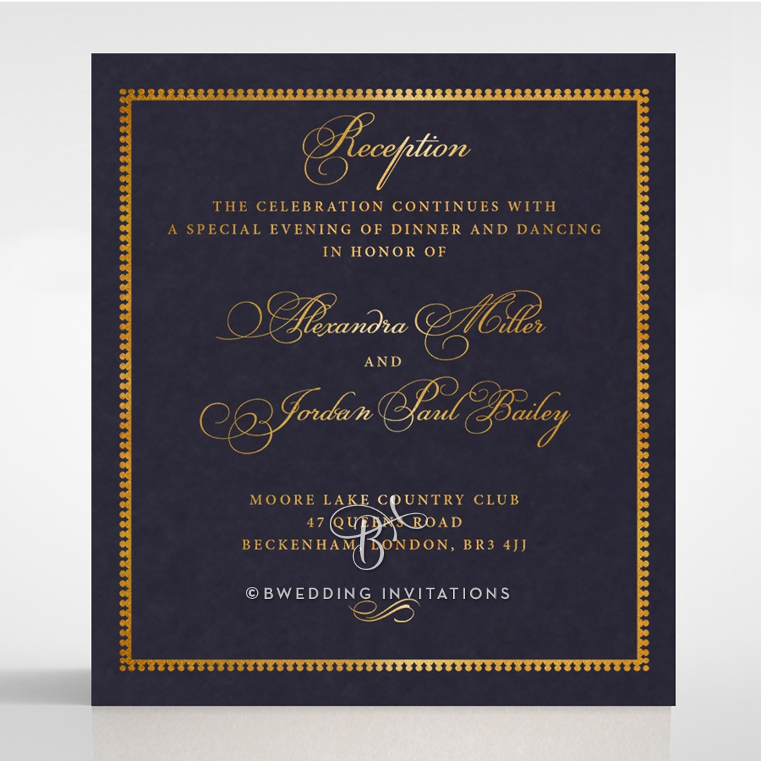 Lux Royal Lace with Foil wedding reception card design