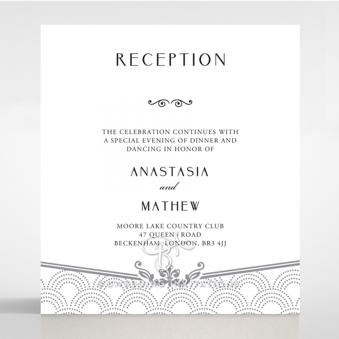 Luxe Victorian wedding stationery reception enclosure card