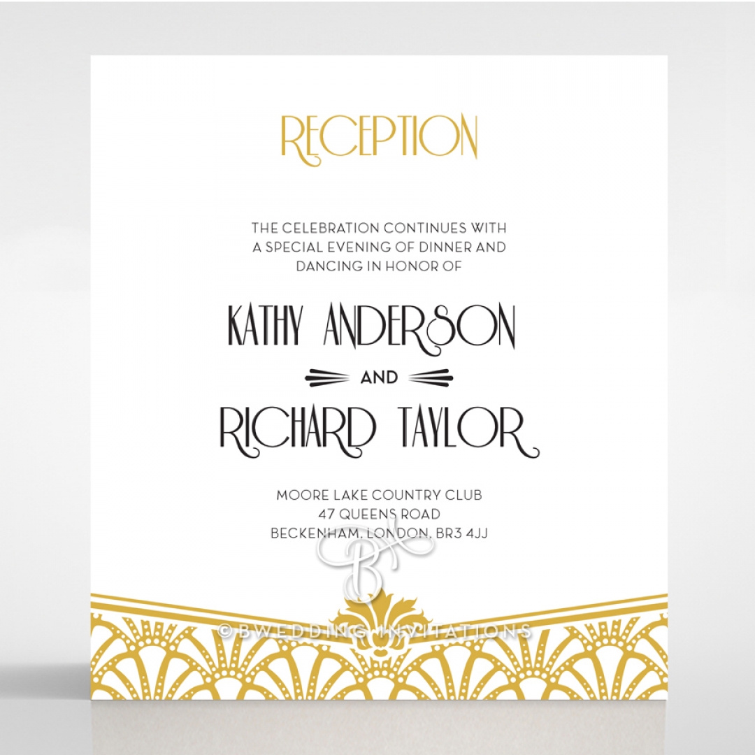 Modern Deco wedding stationery reception invite