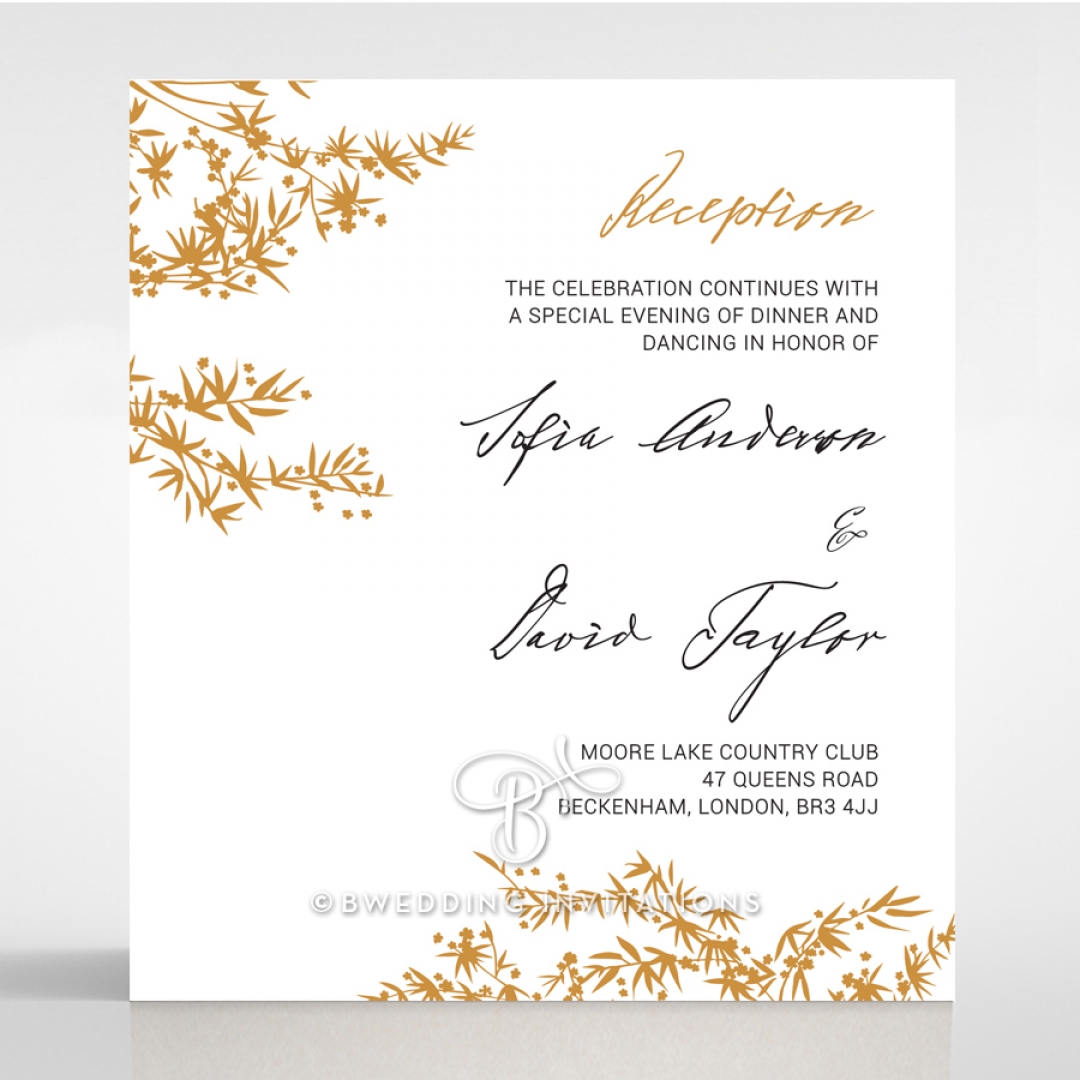 Oriental Romance reception wedding invite card design