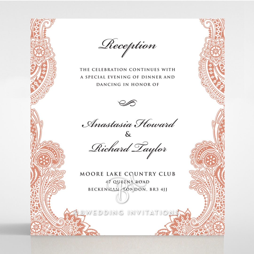 Paisley Grandeur reception invite card design