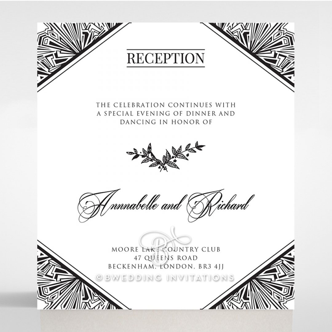 Paper Ace of Spades wedding reception invitation