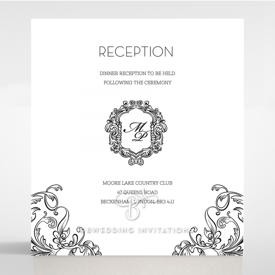 Paper Aristocrat wedding reception card design