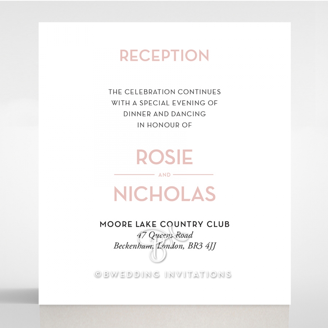 Pink Chic Charm Paper reception enclosure card