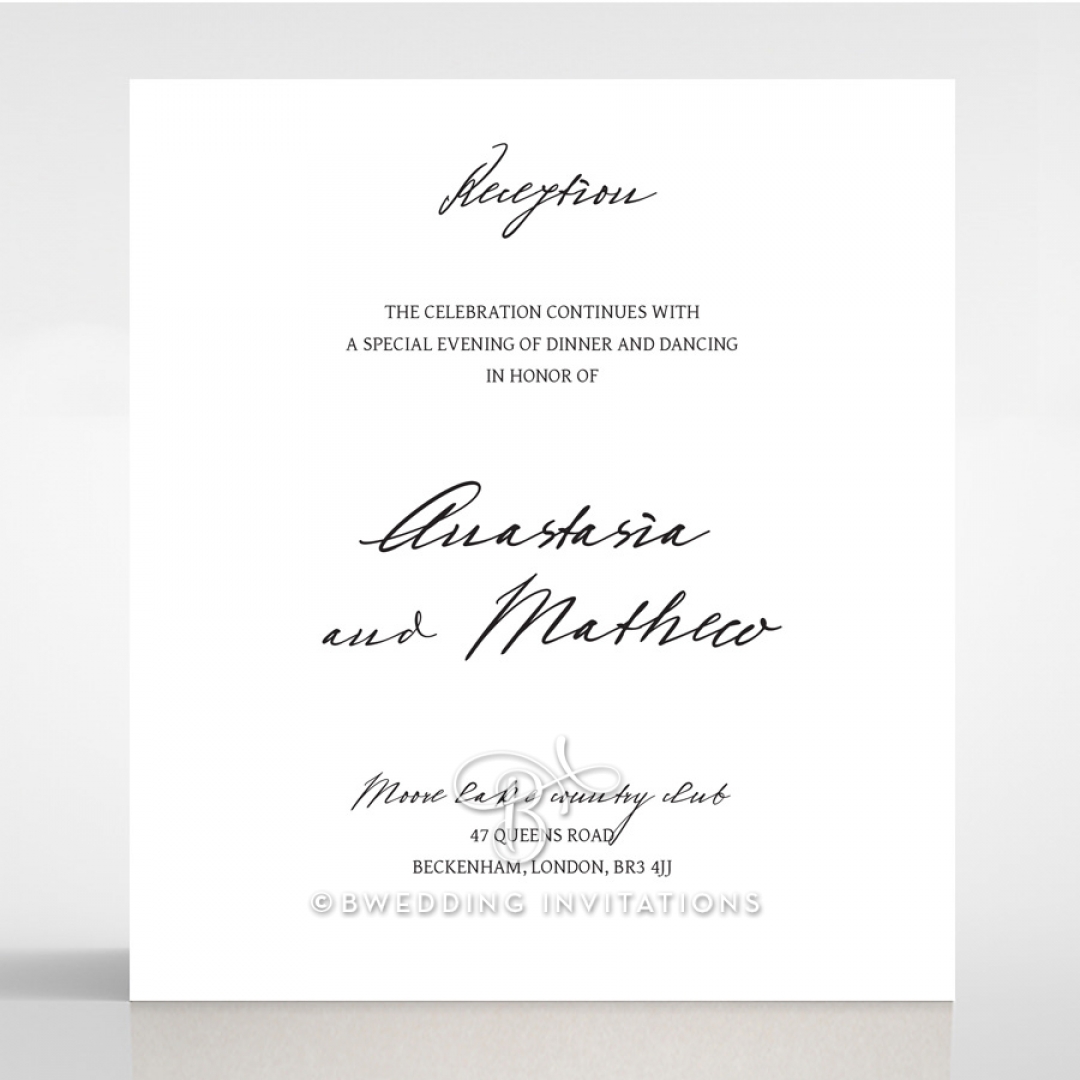 Pure Charm wedding stationery reception enclosure invite card design