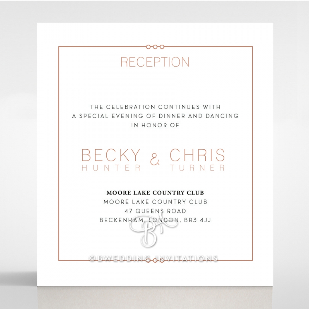 Quilted Grace wedding reception invite card